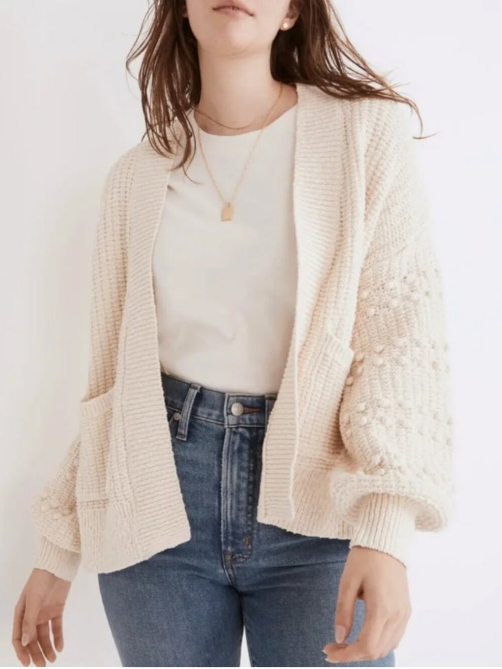 Madwell - Oversized Shaylene Bobble Detail Balloon Sleeve Cardigan - XL - Picture 12 of 12